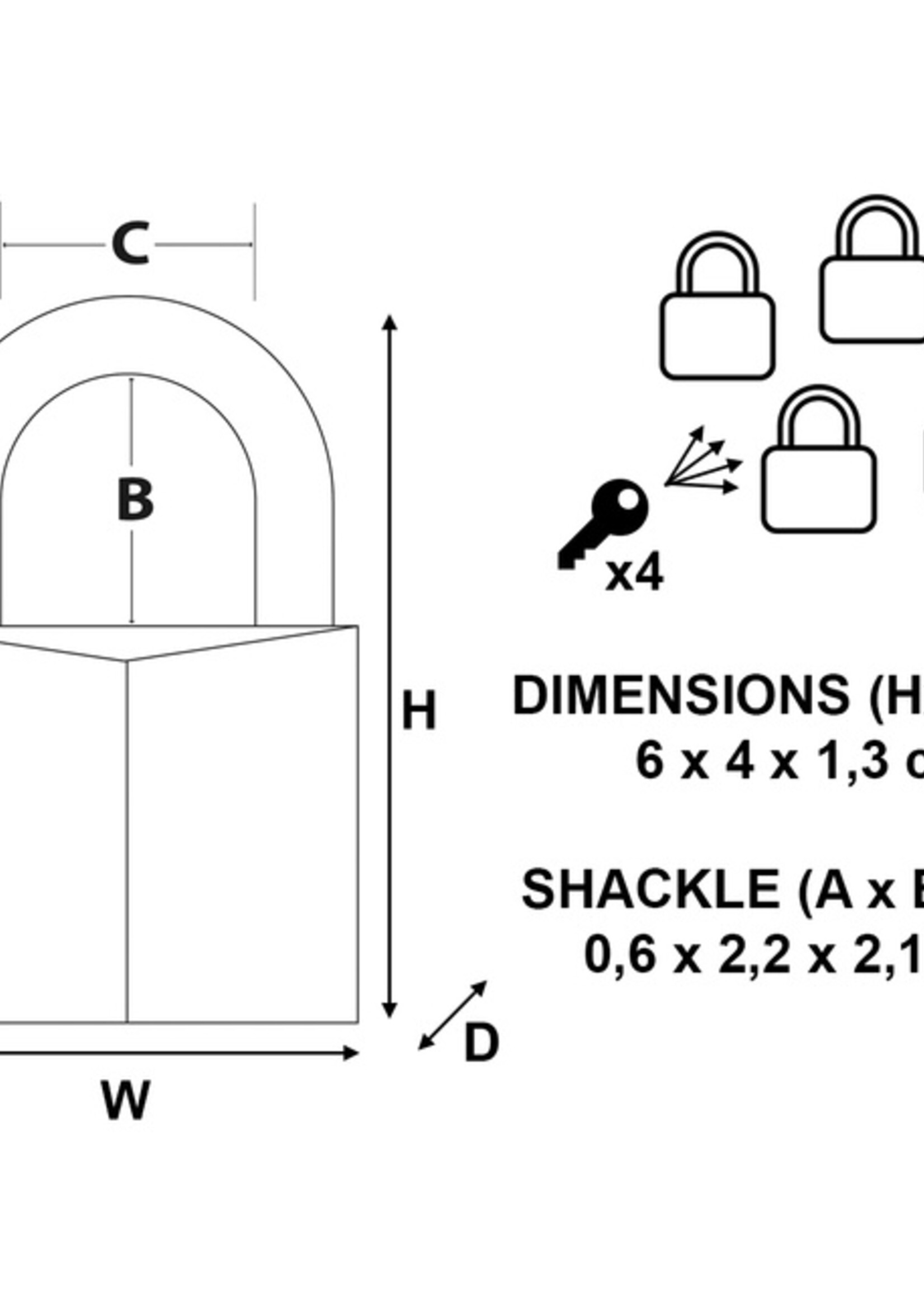 Master Lock Cadenas Master Lock 4 verrouillage égal laiton 40mm