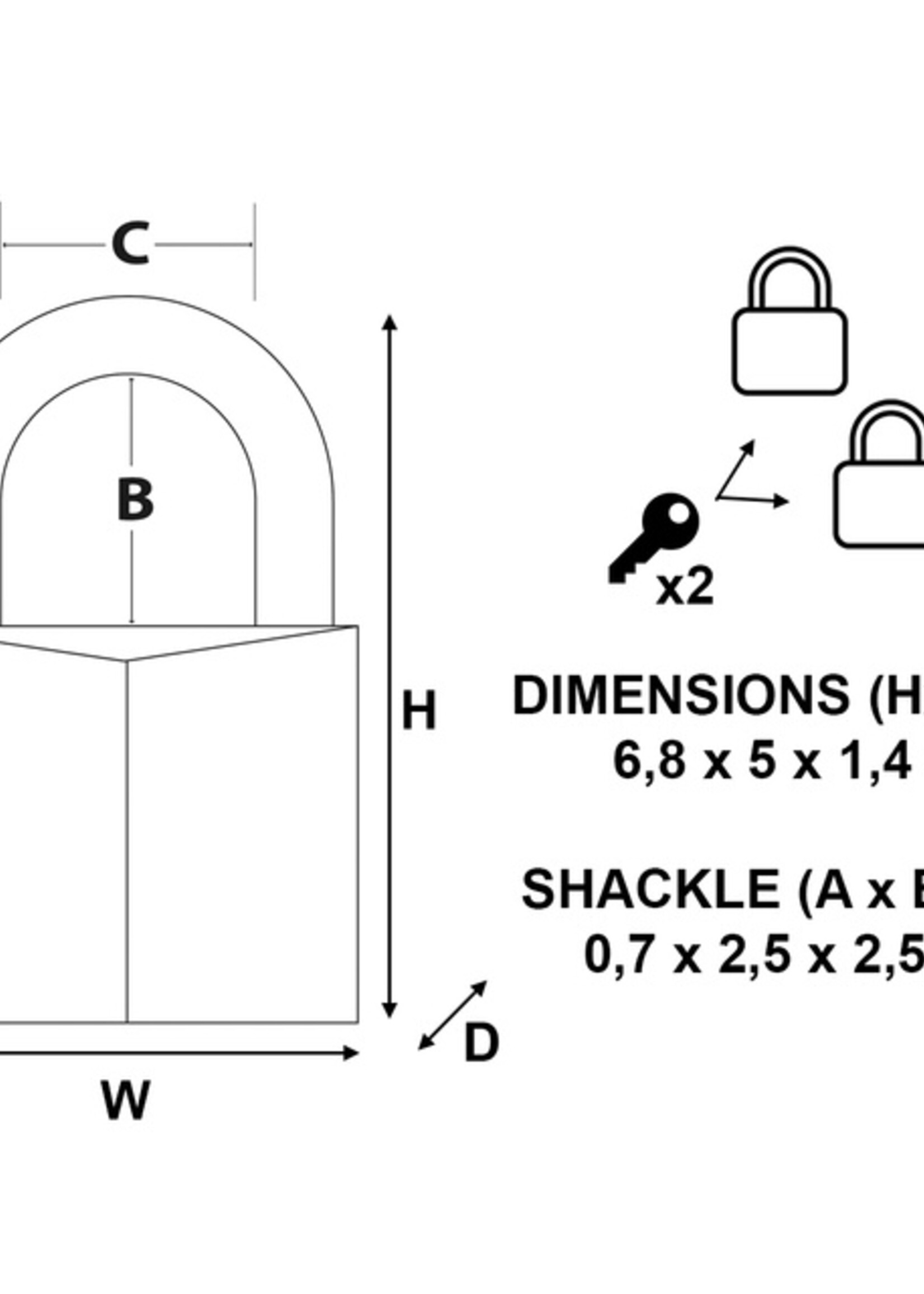 Master Lock Cadenas Master Lock 2 verrouillage égal laiton 50mm