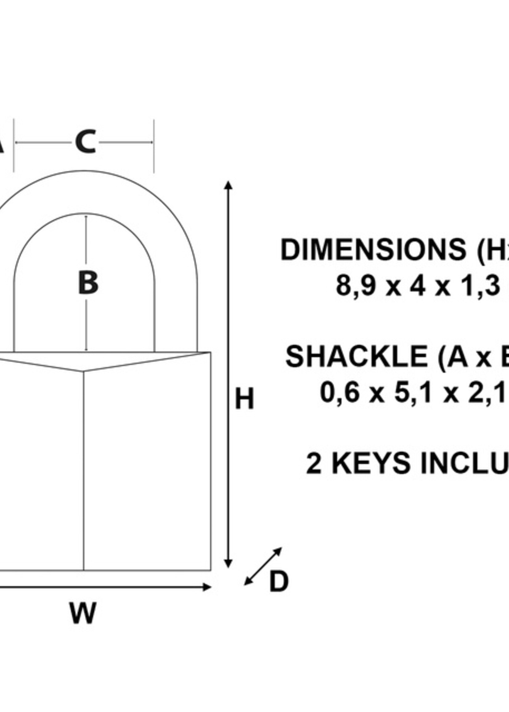 Master Lock Hangslot MasterLock beugel 51mm messing 40mm