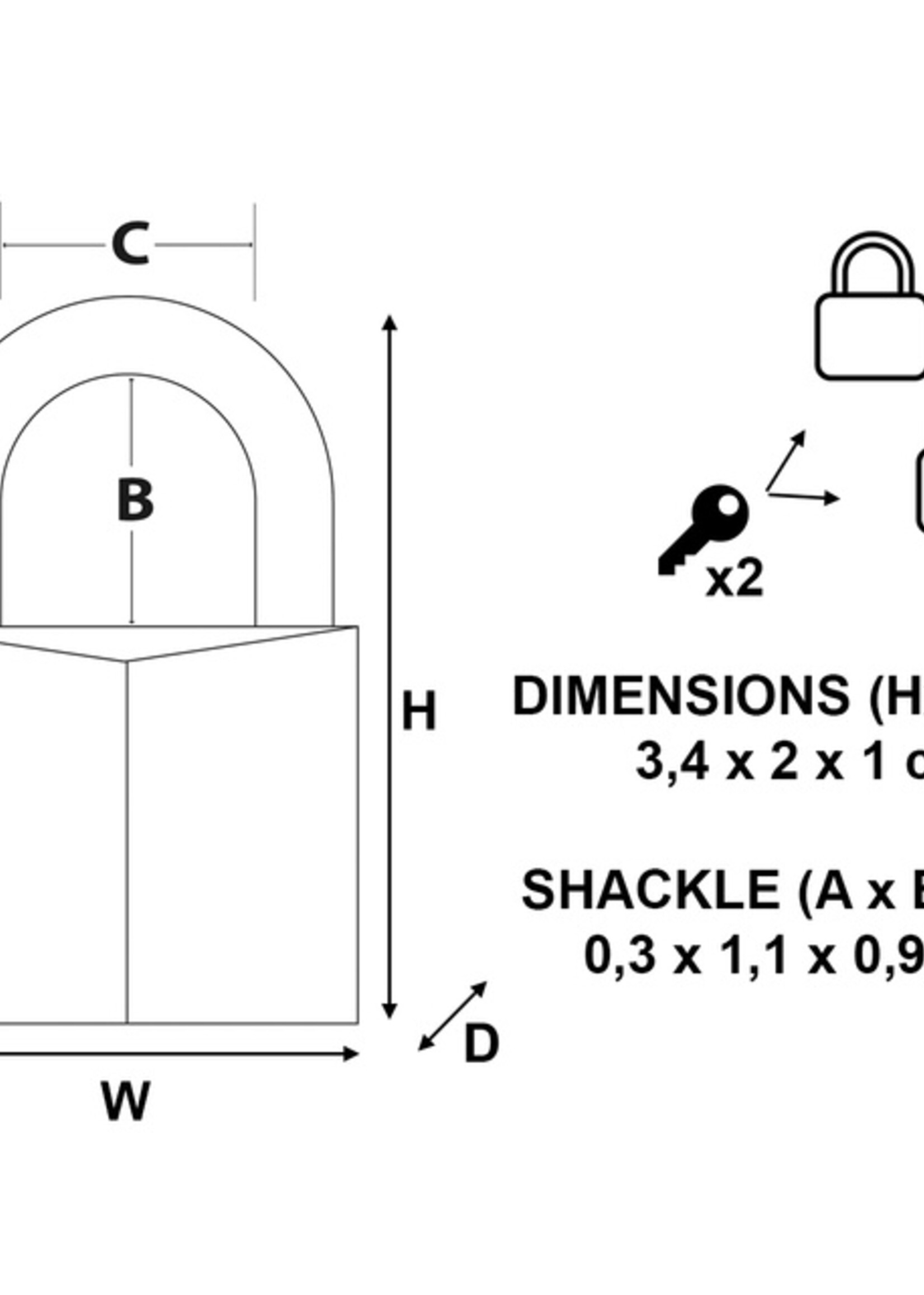 Master Lock Cadenas Master Lock 2 verrouillage égal laiton 20mm