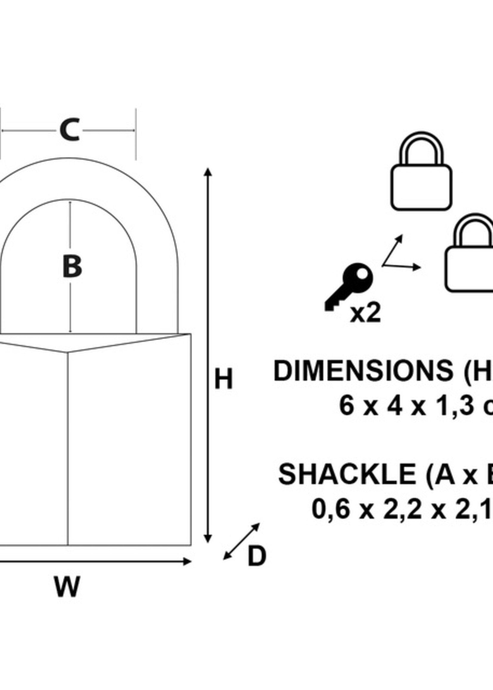 Master Lock Hangslot MasterLock 2 gelijksluitend messing 40mm
