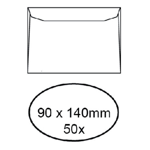 Quantore Envelop Quantore voor visitekaartjes 90x140mm 95gr wit 50st.