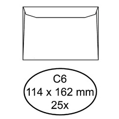 Envelop Quantore bank C6 114x162mm wit 25stuks