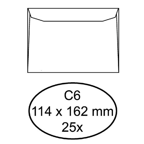 Quantore Envelop Quantore bank C6 114x162mm wit 25stuks