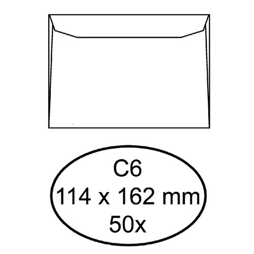 Quantore Enveloppe Quantore C6 114x162mm blanc  50pcs