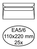 Quantore Envelop Quantore bank EA5/6 110x220mm zelfklevend wit 25stuk
