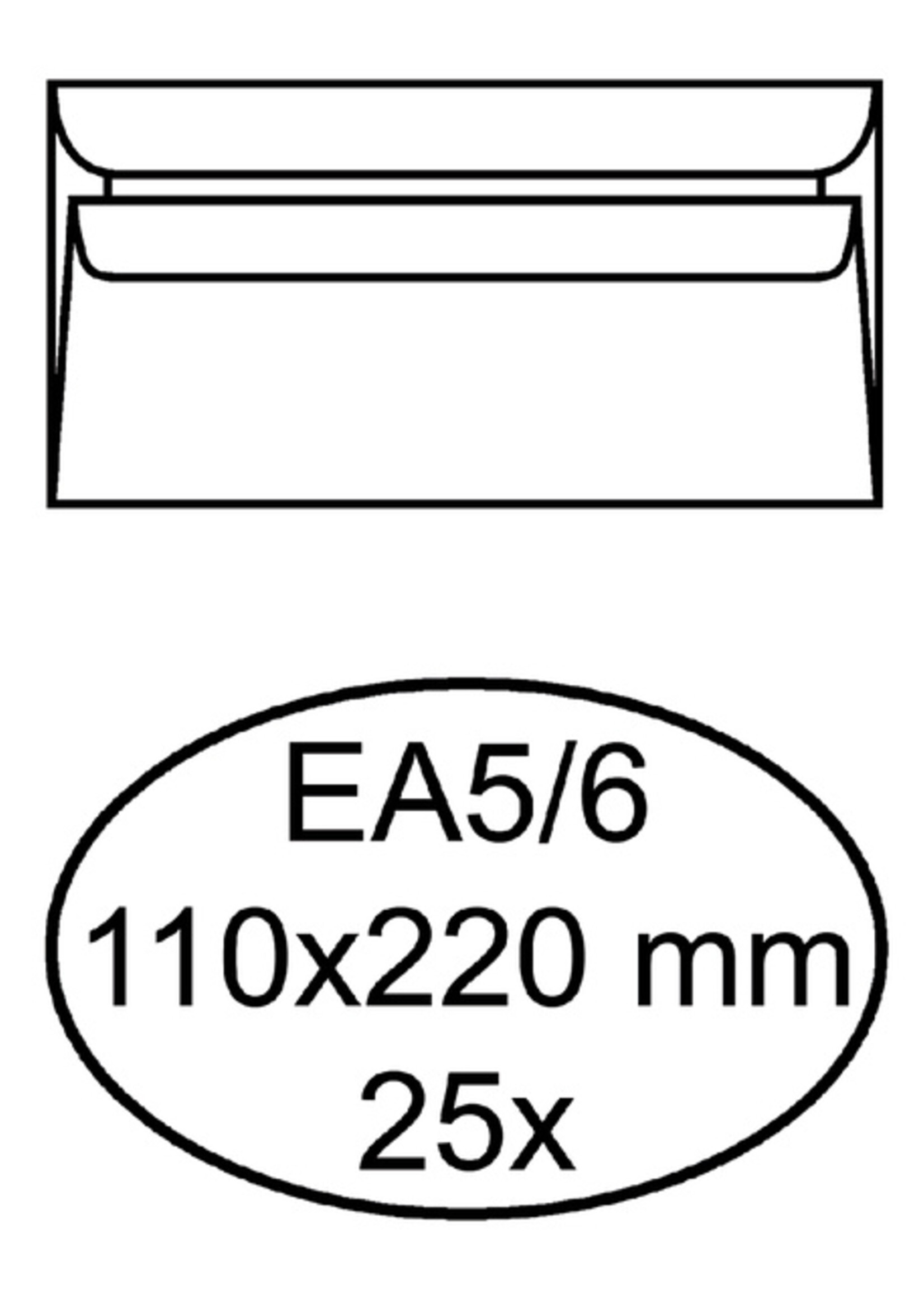 Quantore Envelop Quantore bank EA5/6 110x220mm zelfklevend wit 25stuk