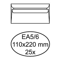 Envelop Quantore bank EA5/6 110x220mm zelfklevend wit 25stuk