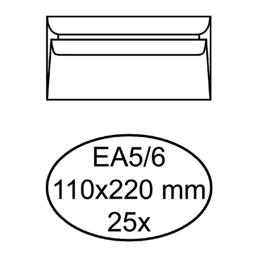 Quantore Envelop Quantore bank EA5/6 110x220mm zelfklevend wit 25stuk