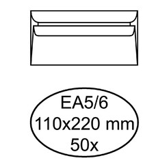 Enveloppe Quantore EA5/6 110x220mm Autocollante blc 50pcs