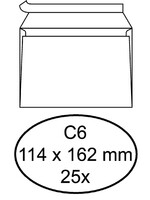 Quantore Envelop Quantore bank C6 114x162mm zelfklevend wit 25stuks
