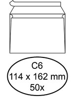 Quantore Envelop Quantore bank C6 114x162mm zelfklevend wit 50stuks