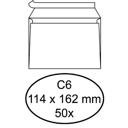 Quantore Enveloppe Quantore C6 114x162mm autocollante blanc 50pcs