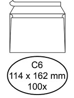Quantore Envelop Quantore bank C6 114x162mm zelfklevend wit 100stuks