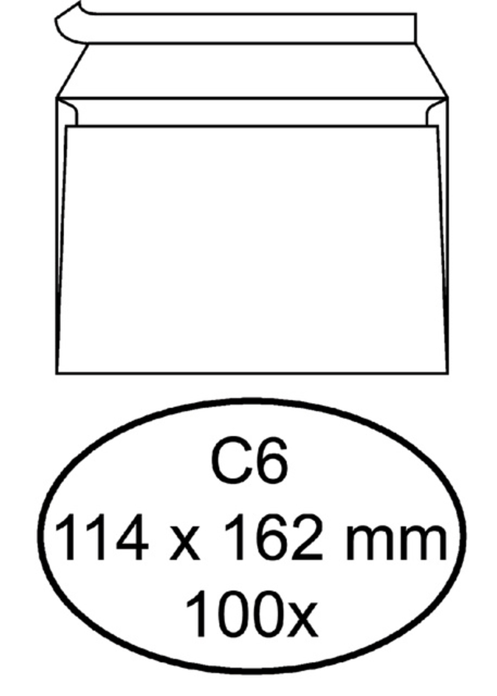 Quantore Enveloppe Quantore C6 114x162mm autocollante blanc 100pcs