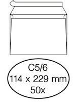 Quantore Enveloppe Quantore C5/6 114x229mm AC blanc 50pcs