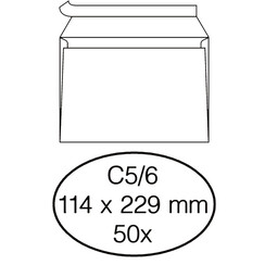 Enveloppe Quantore C5/6 114x229mm AC blanc 50pcs