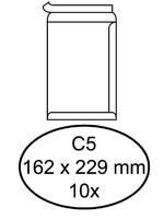 Quantore Enveloppe Quantore C5 162x229mm autocollante blanc 10 pièces