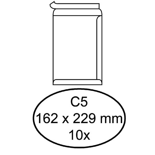 Quantore Enveloppe Quantore C5 162x229mm autocollante blanc 10 pièces