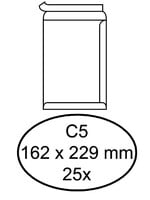 Quantore Envelop Quantore akte C5 162x229mm zelfklevend wit 25stuks