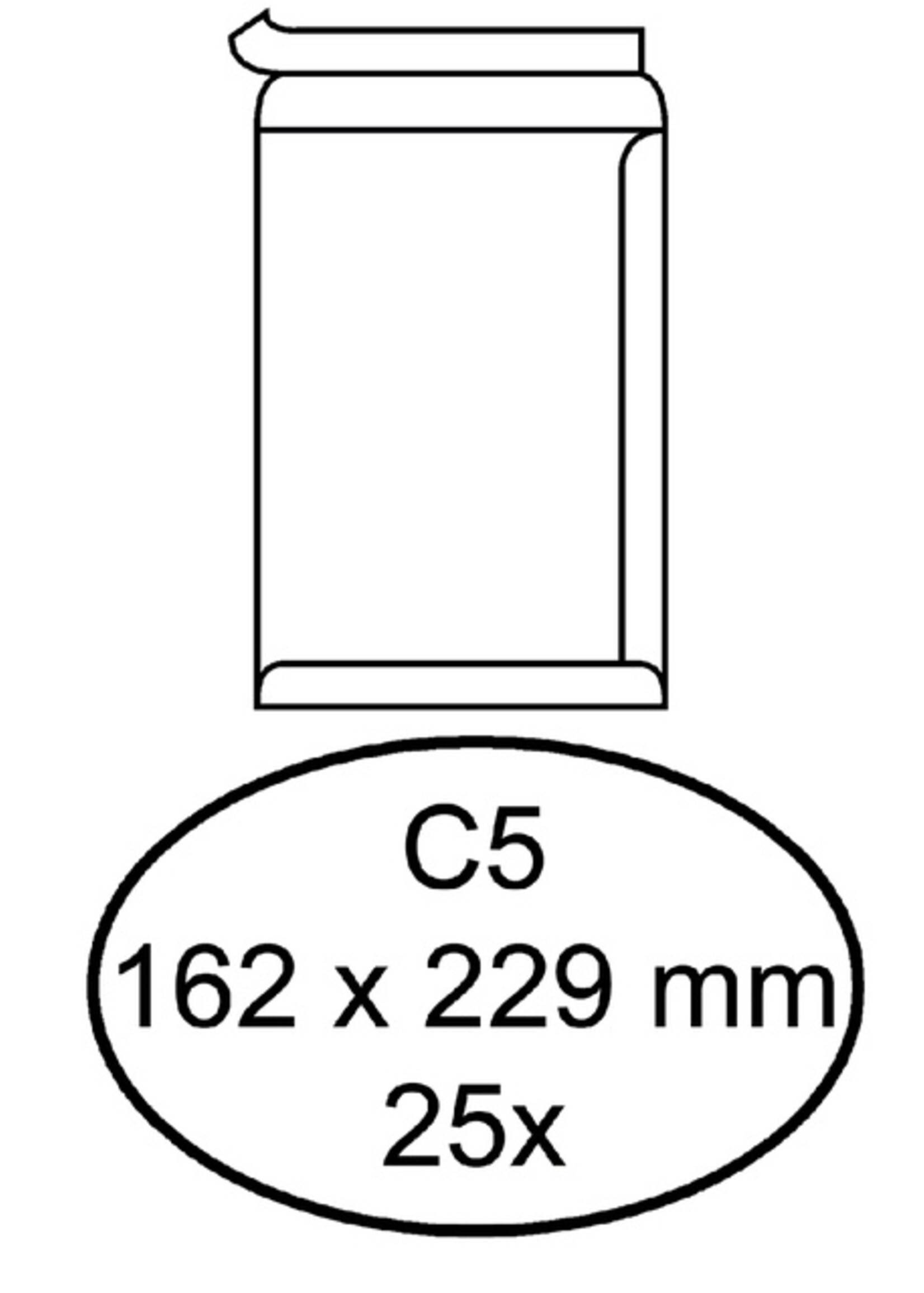 Quantore Envelop Quantore akte C5 162x229mm zelfklevend wit 25stuks