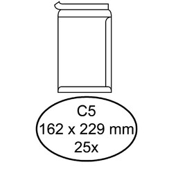 Enveloppe Quantore C5 162x229mm autocollante blanc 25 pièces