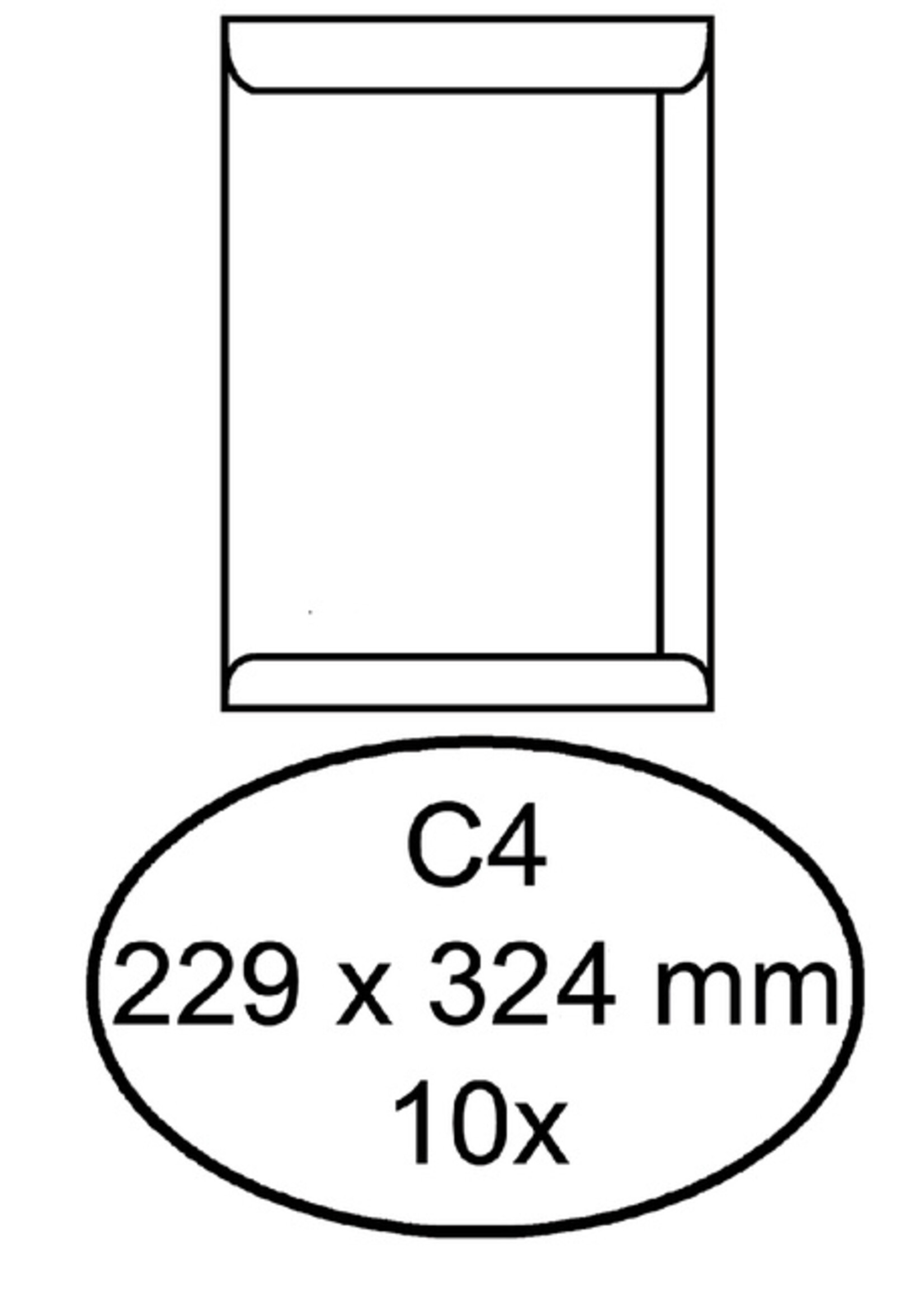Quantore Enveloppe Quantore C4 229x324mm autocollant blanc 10pcs