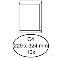 Enveloppe Quantore C4 229x324mm autocollant blanc 10pcs