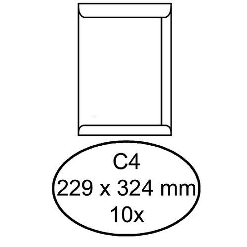 Quantore Enveloppe Quantore C4 229x324mm autocollant blanc 10pcs