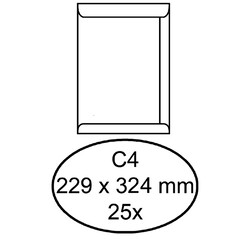 Enveloppe Quantore C4 229x324mm autocollante blanc 25 pcs