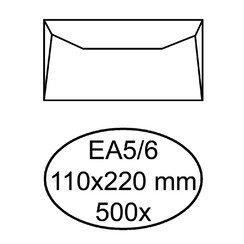 Enveloppe bancaire Quantore EA5/6 110x220mm Blanc 500 pcs.