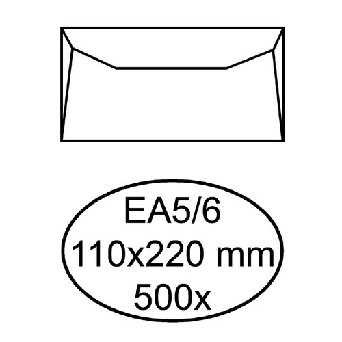 Quantore Enveloppe bancaire Quantore EA5/6 110x220mm Blanc 500 pcs.