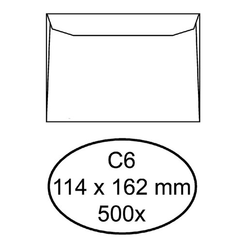 Quantore Envelop Quantore bank C6 114x162mm wit 500stuks