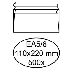 Enveloppe bancaire Quantore EA5/6 110x220mm AC blanc 500pcs