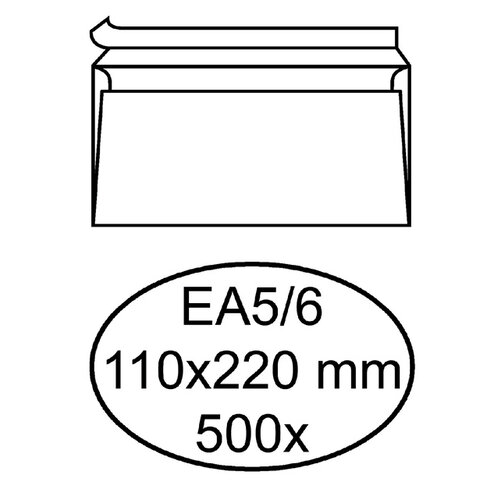 Quantore Enveloppe bancaire Quantore EA5/6 110x220mm AC blanc 500pcs