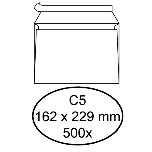 Quantore Envelop Quantore bank C5 162x229mm zelfklevend wit 500stuks