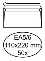 Hermes Envelop Hermes bank EA5/6 110x220mm zelfklevend wit 50 stuks