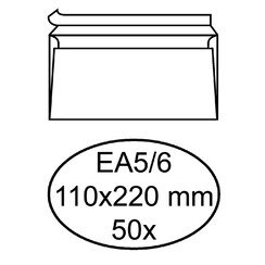 Enveloppe Hermes EA5/6 110x220mm AC blanc 50 pièces