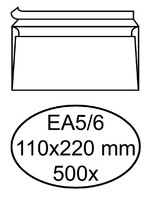 Hermes Envelop Hermes bank EA5/6 110x220mm zelfklevend wit 500 stuks