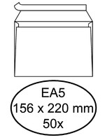 Hermes Envelop Hermes bank EA5 156x220mm zelfklevend met strip wit 50 stuk