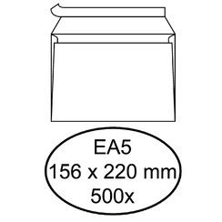 Enveloppe Hermes EA5 156x220mm bande autocollante blanc 500 pièces