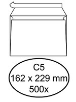 Hermes Envelop Hermes bank C5 162x229mm zelfklevend met strip wit