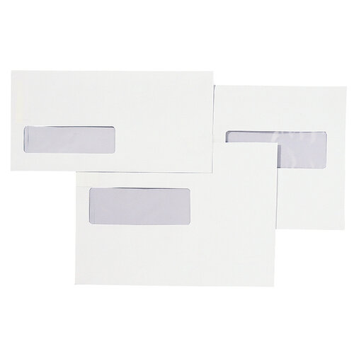 Quantore Envelop Quantore 110x220mm venster 3x10cm rechts zelfkl 25st