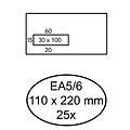 Quantore Envelop Quantore 110x220mm venster 3x10cm links zelfkl 25st