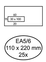 Quantore Enveloppe Quantore 110x220mm fenêtre à gauche 3x10cm AC 25pc