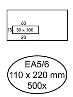 Quantore Enveloppes Quantore 110x220mm fenêtre à gauche 3x10cm 500pcs