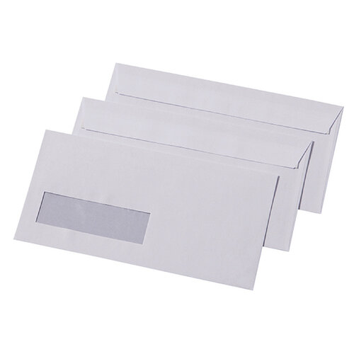 Quantore Enveloppes Quantore 110x220mm fenêtre à gauche 3x10cm 500pcs