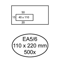 Enveloppe Quantore 110x220mm fenêtre à gauche 4x11cm AC 500p