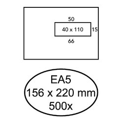 Envelop Quantore 156x220mm venster 4x11cm rechts zelfkl 500s