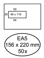 Hermes Enveloppe Hermes EA5 156x220mm fenêtre à gauche 4x11 AC 50 pièces